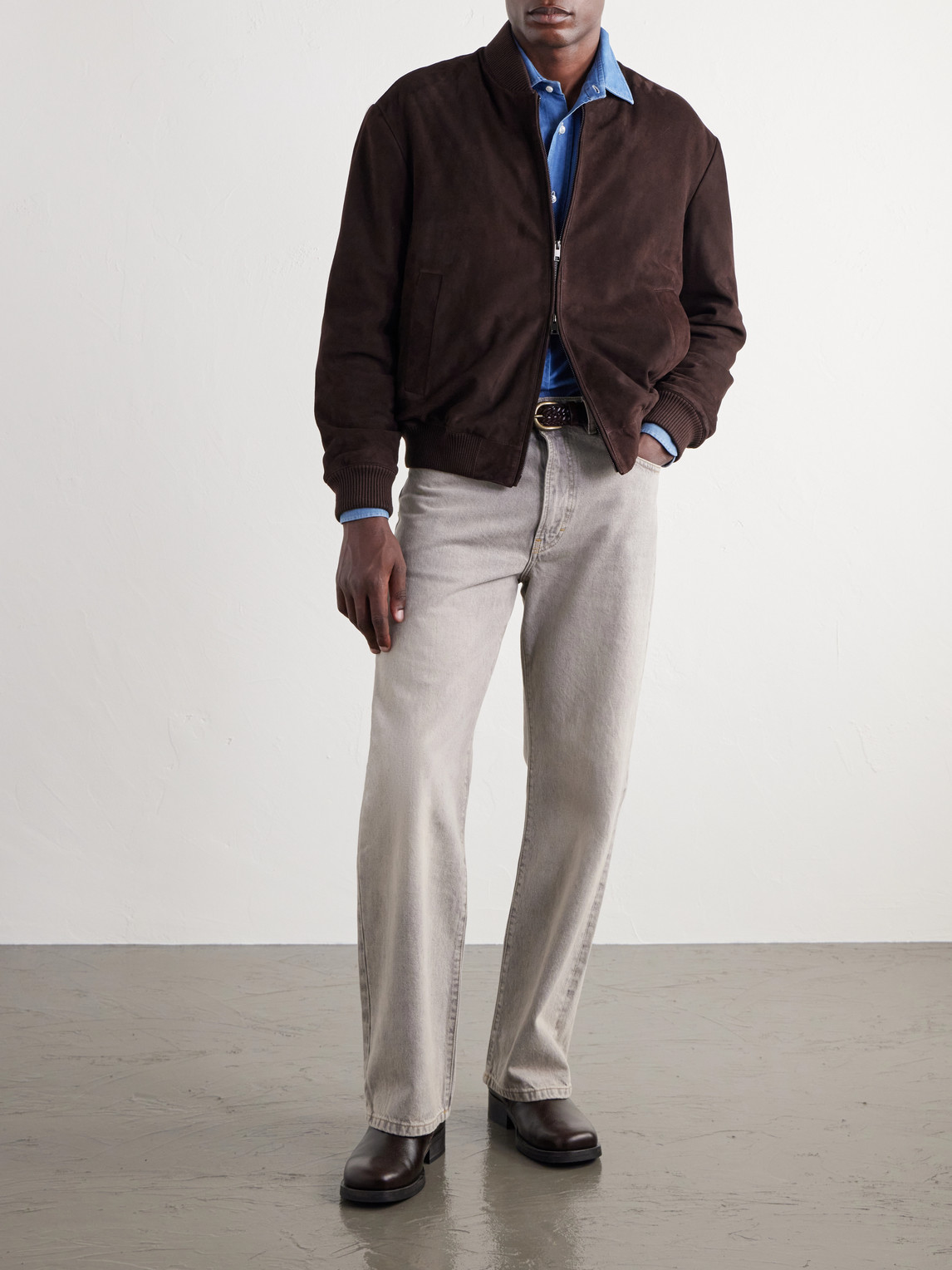 Suede Blouson Jacket