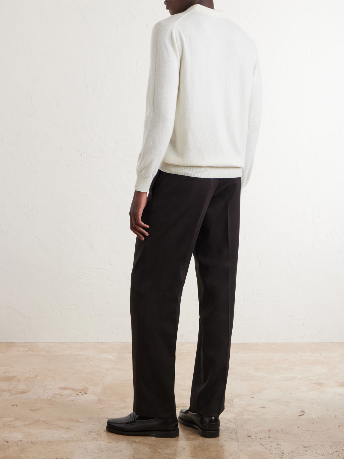 Virgin Wool Polo Sweater