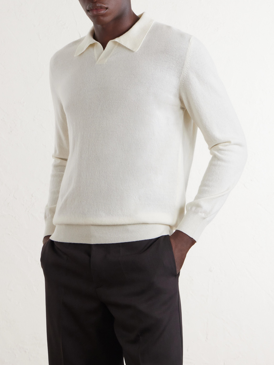 Virgin Wool Polo Sweater