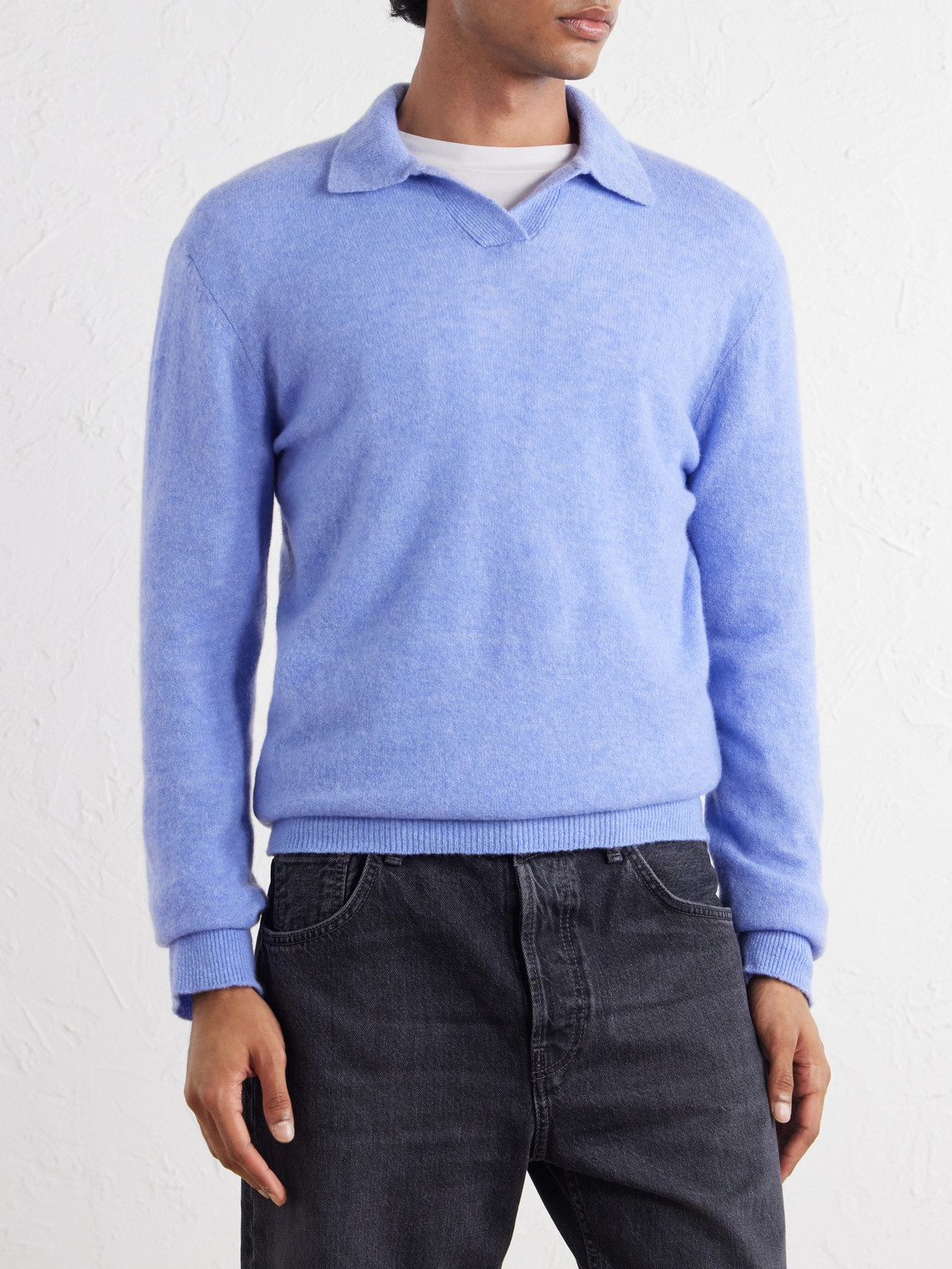 Wool And Cashmere-Blend Polo Sweater