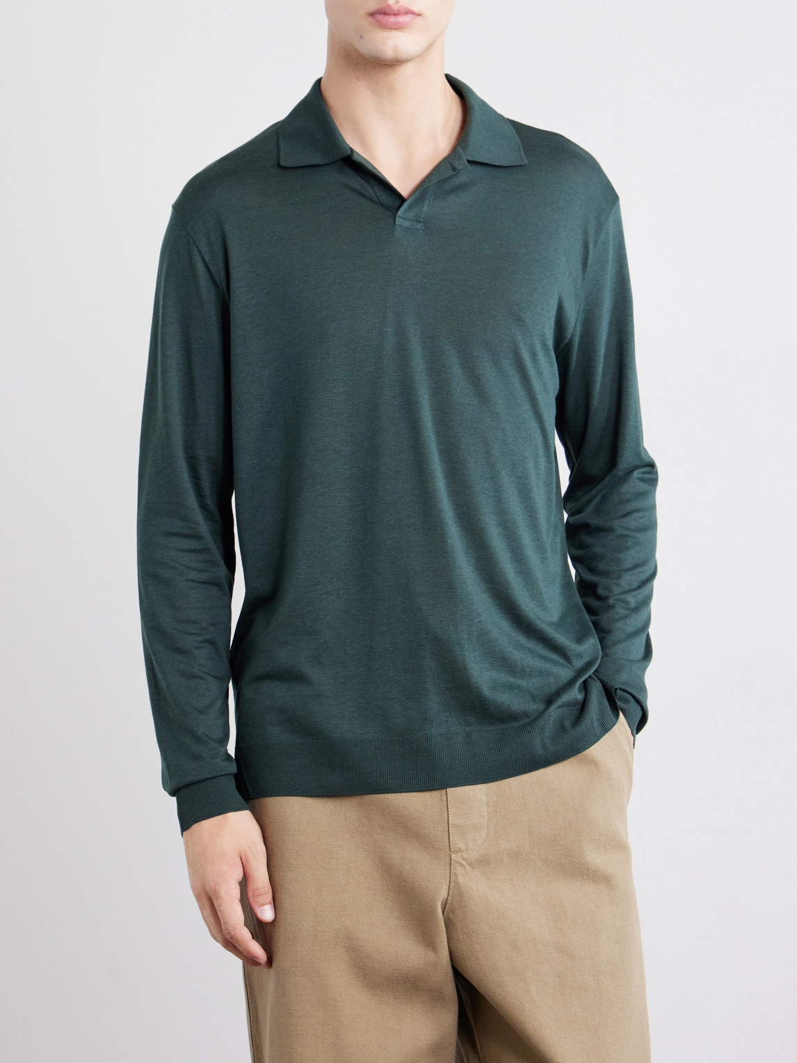 Pierre Lyocell And Cotton-Blend Jersey Polo Shirt