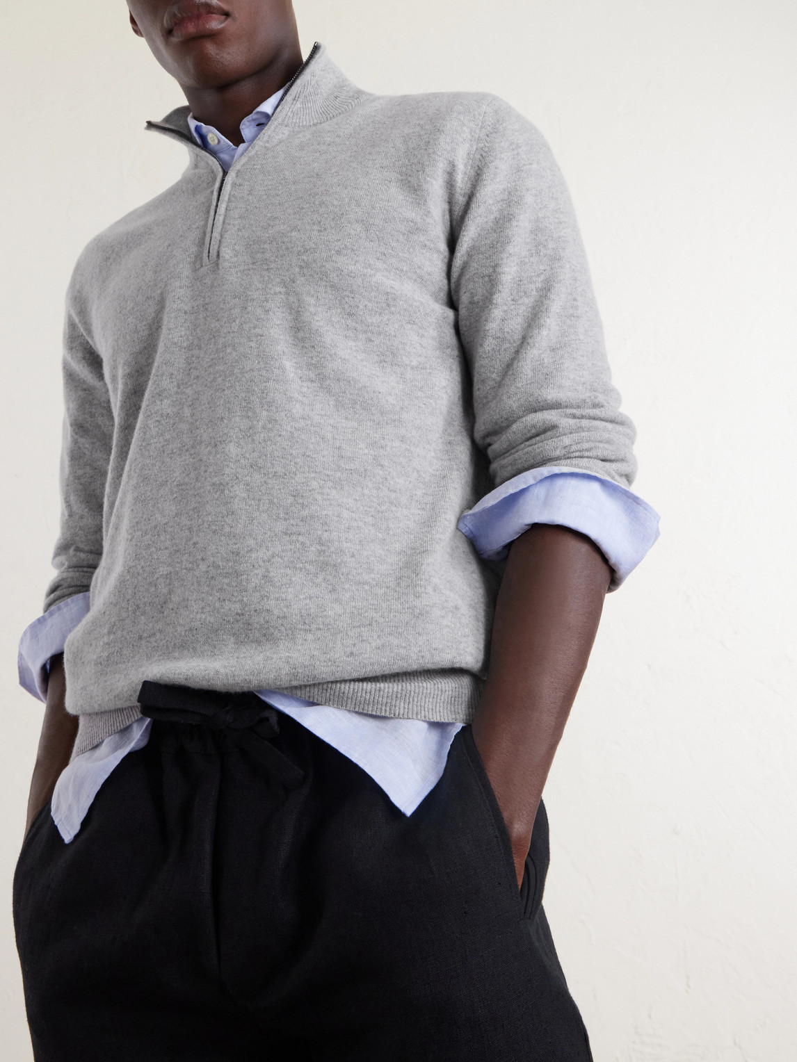 Virgin Wool Half-Zip Sweater