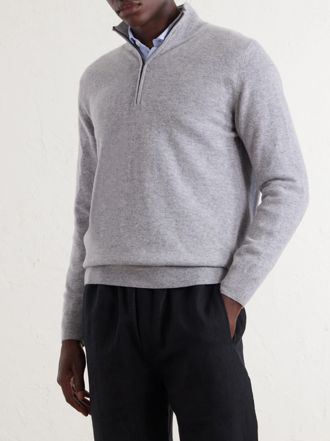 Virgin Wool Half-Zip Sweater