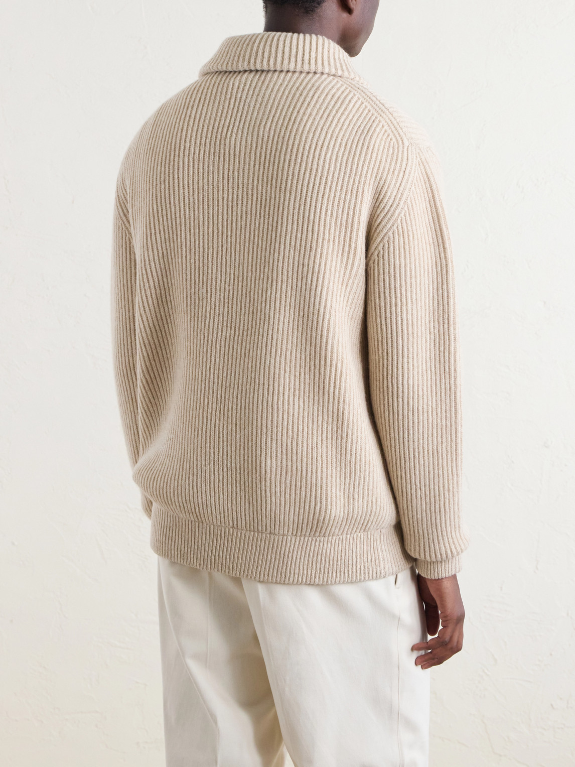 Ribbed Virgin Wool Cardigan