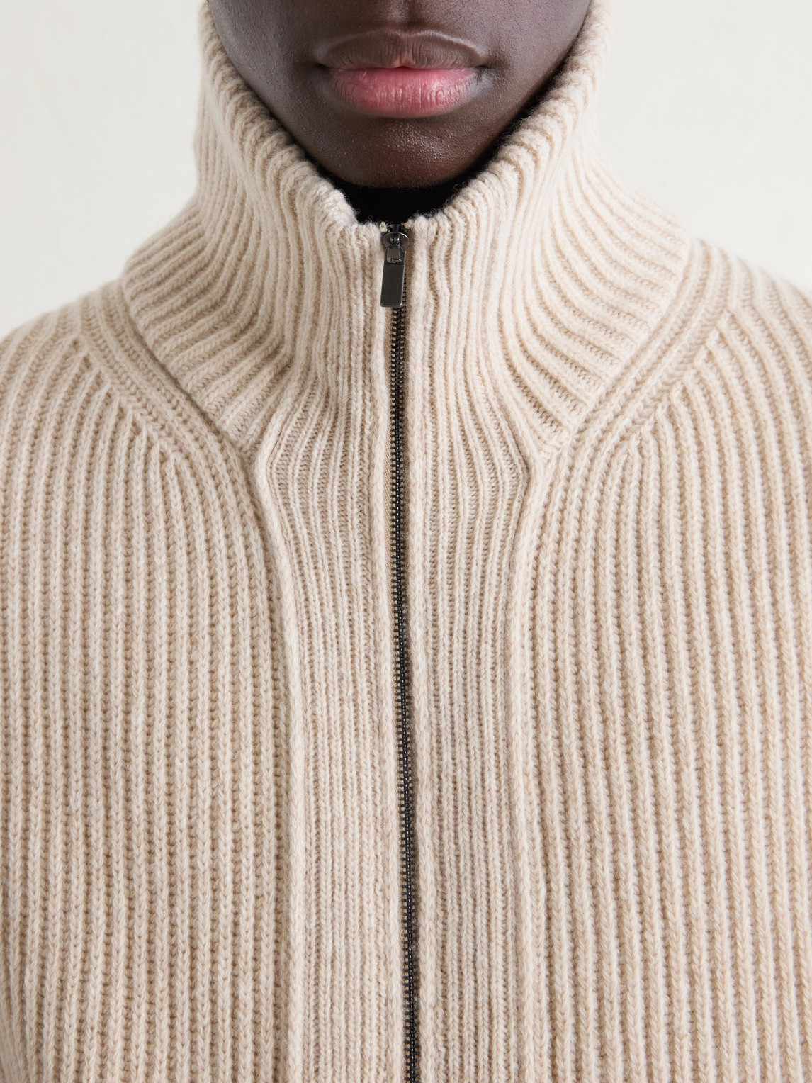 Ribbed Virgin Wool Cardigan