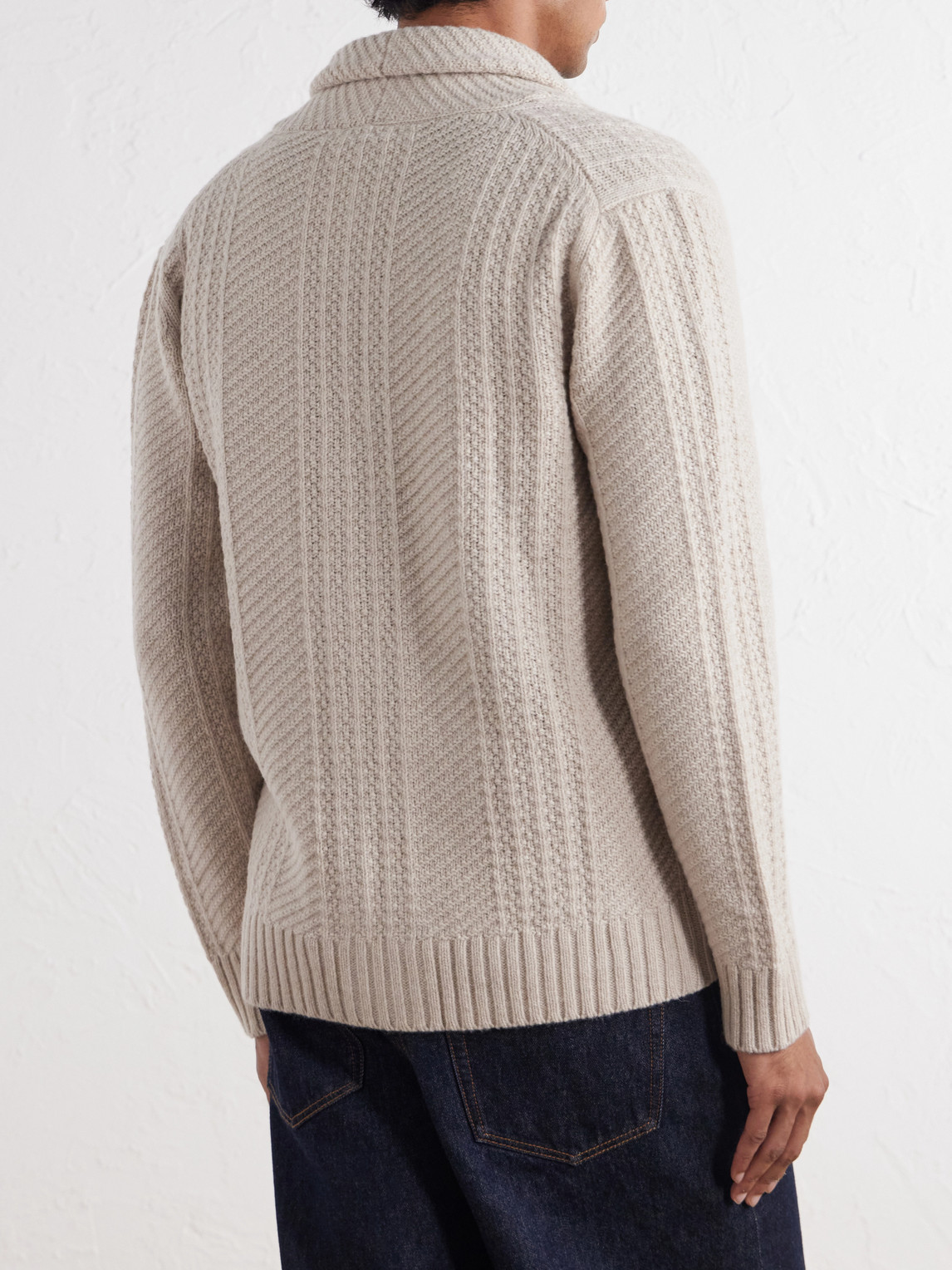 Shawl-Collar Wool And Cashmere-Blend Cardigan