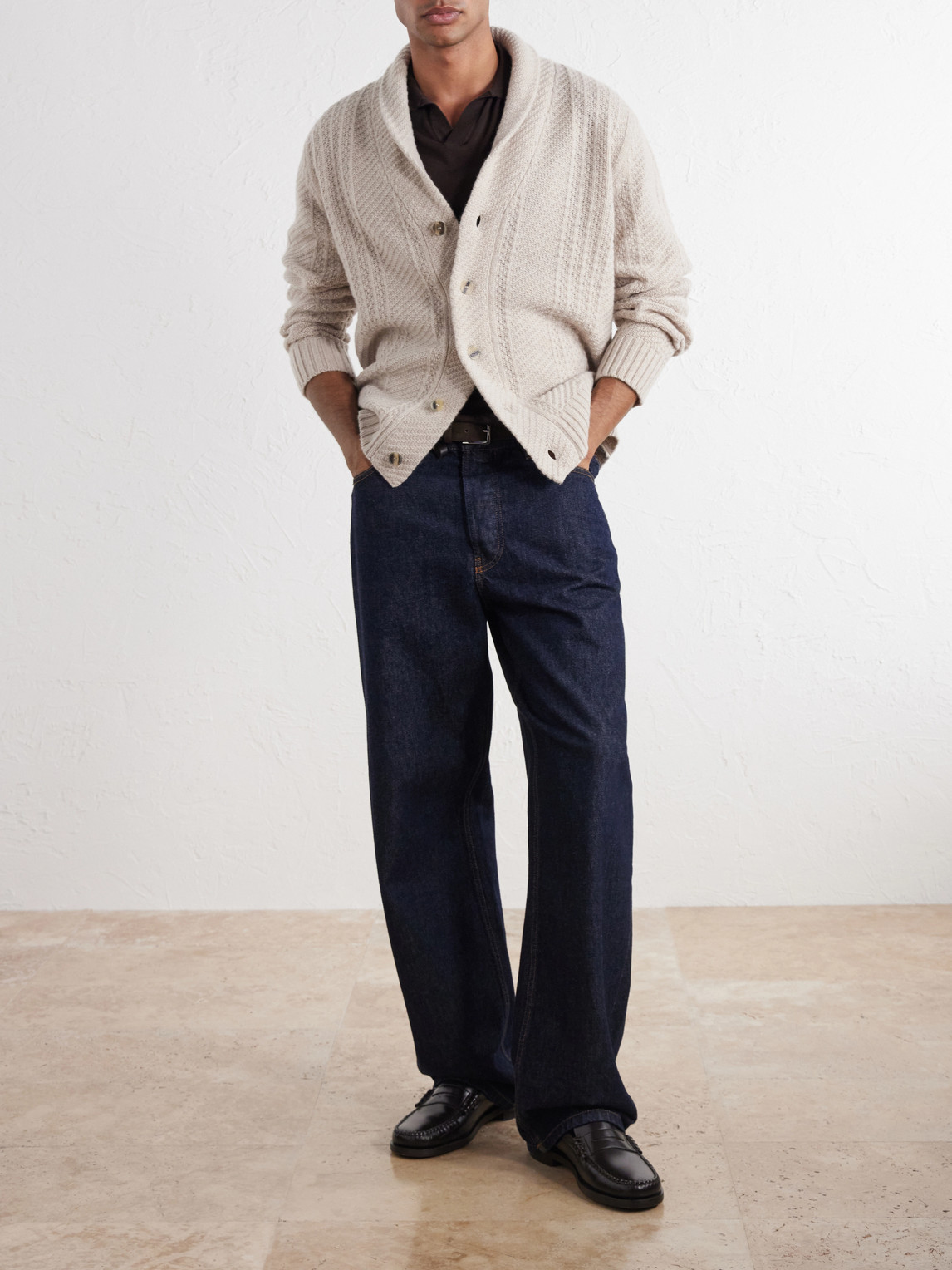 Shawl-Collar Wool And Cashmere-Blend Cardigan