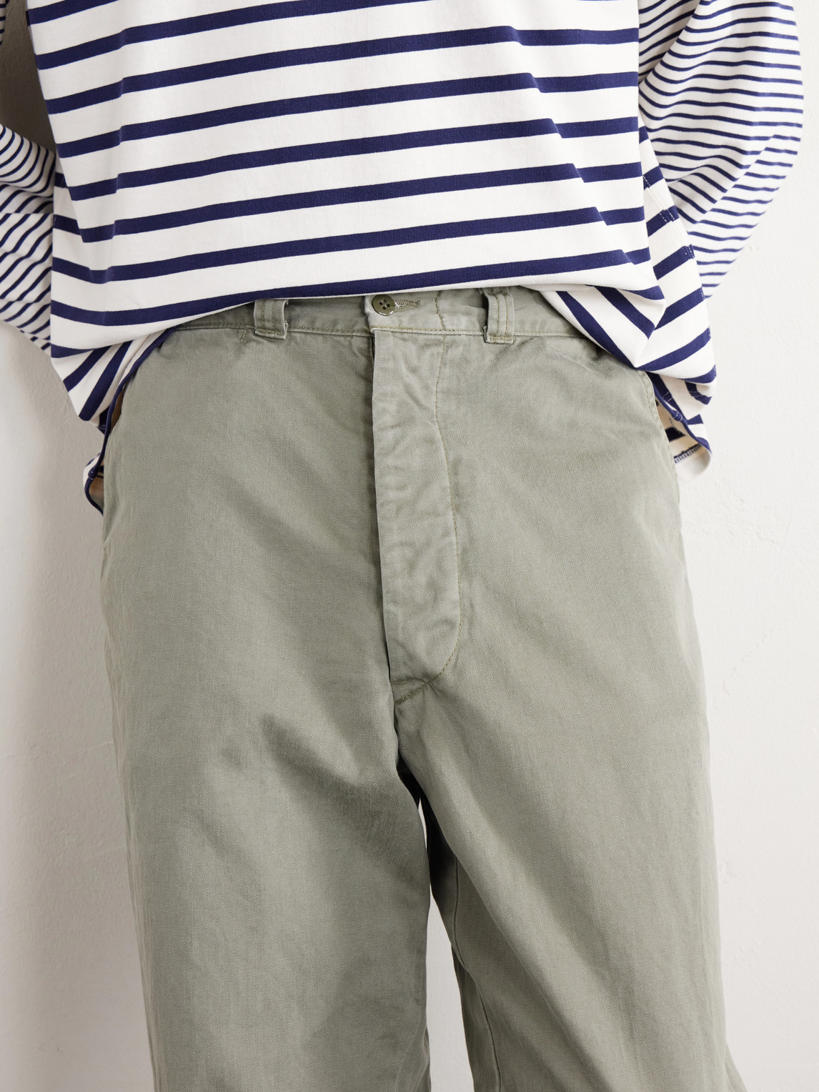 Straight-Leg Cotton Trousers