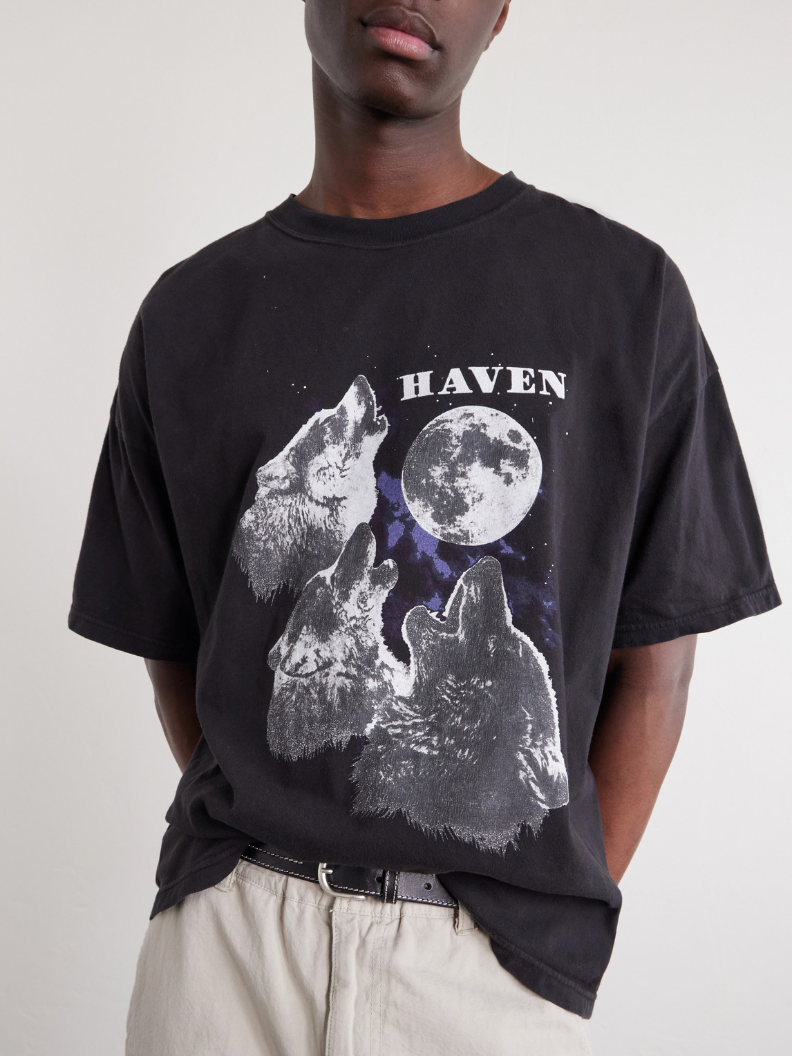 Howling Wolves Printed Cotton-Jersey T-Shirt