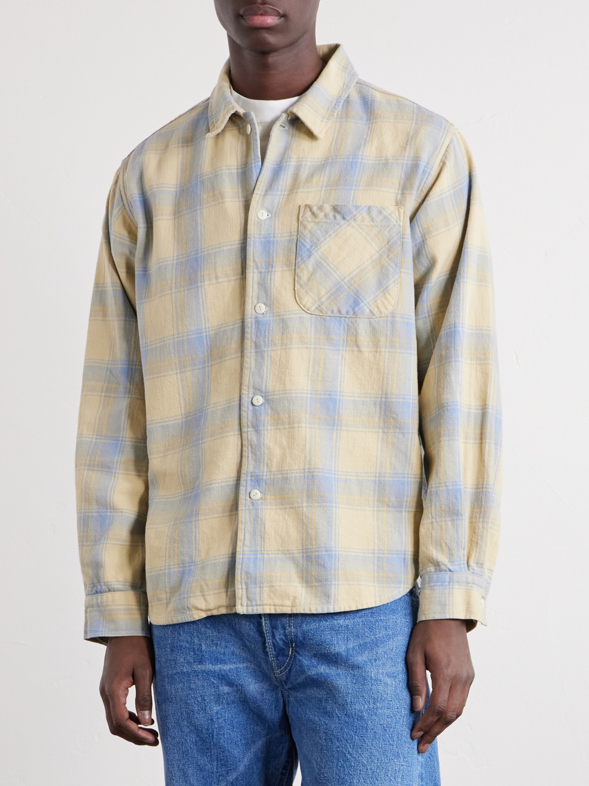 Remi Relief - Checked Cotton Shirt - Men - Yellow - S 