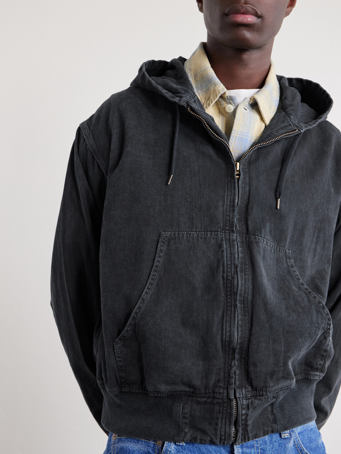 Cotton-Twill Hooded Blouson Jacket