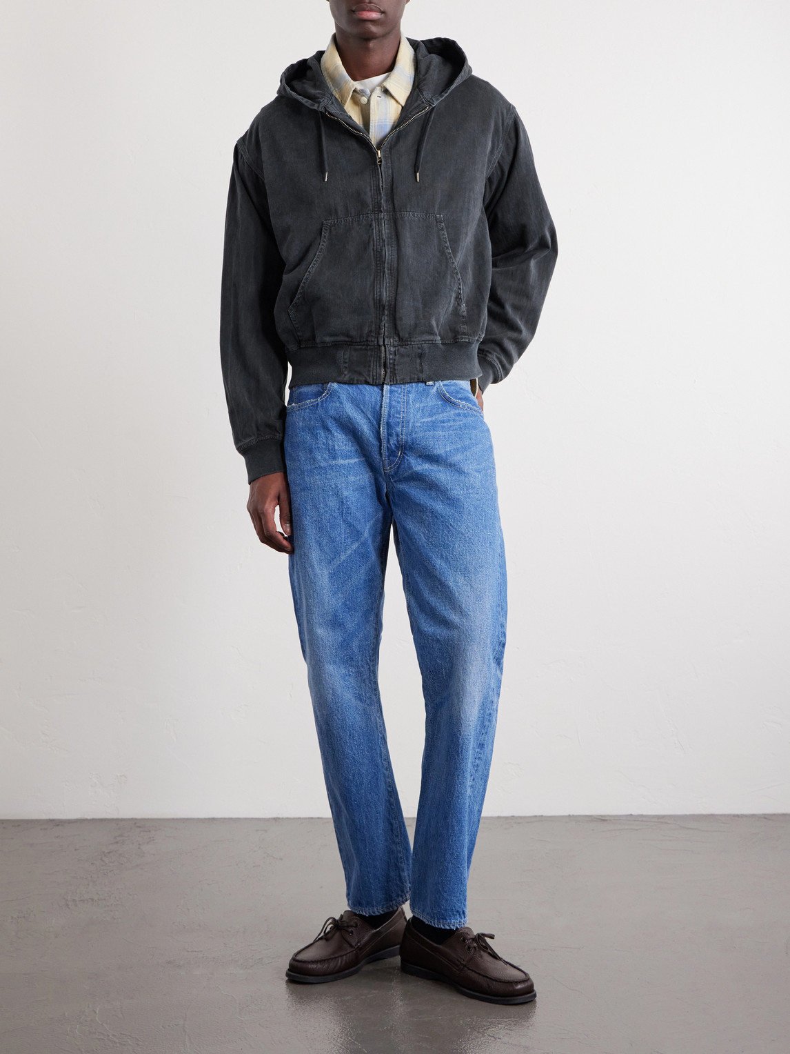 Cotton-Twill Hooded Blouson Jacket