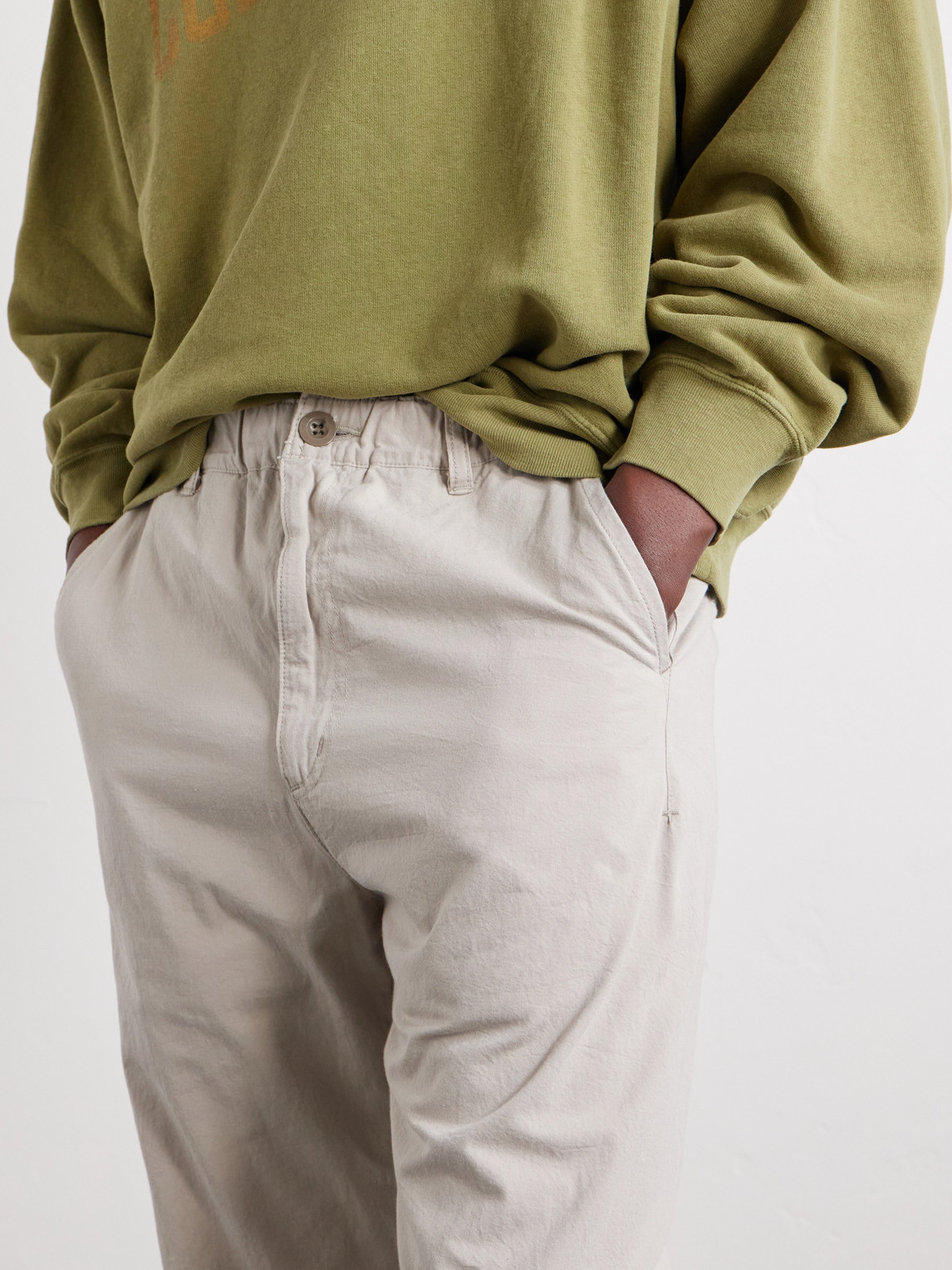 Straight-Leg Cotton-Twill Trousers