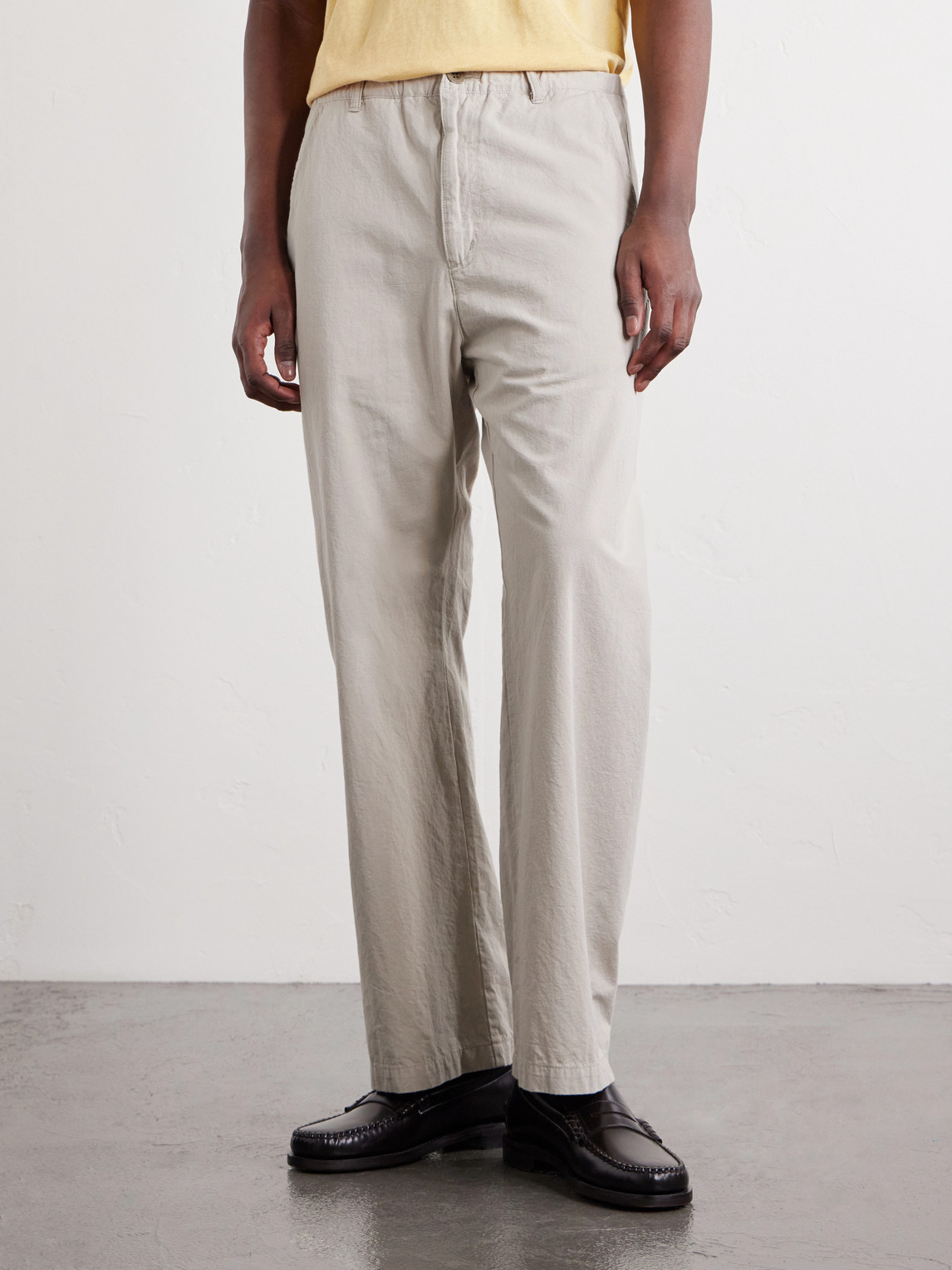 Straight-Leg Cotton-Twill Trousers