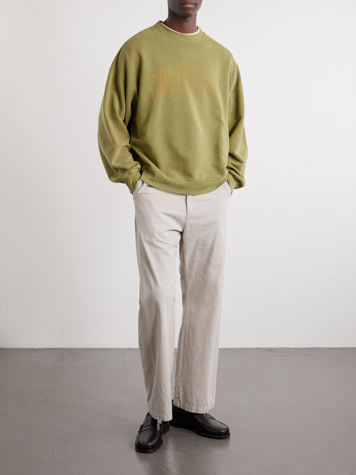 Straight-Leg Cotton-Twill Trousers