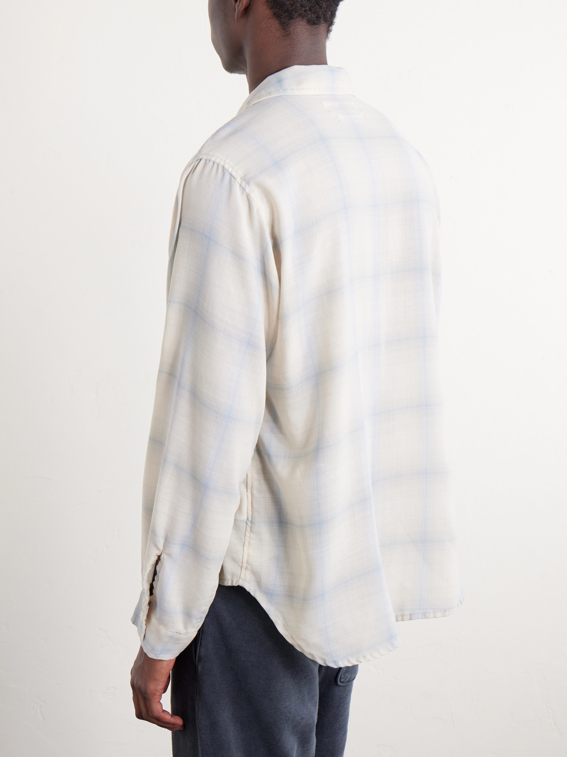  Remi Relief - Viyella Checked Wool-blend Shirt - Men - Blue - S 