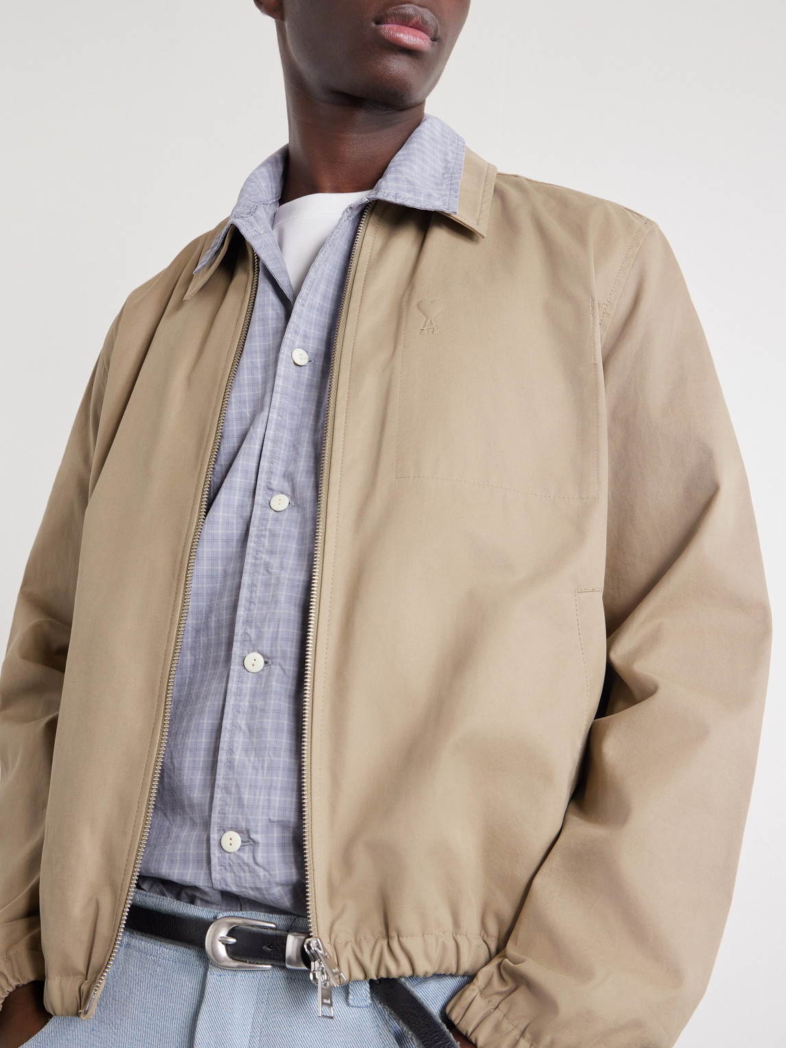 Cotton-Poplin Shirt Checked