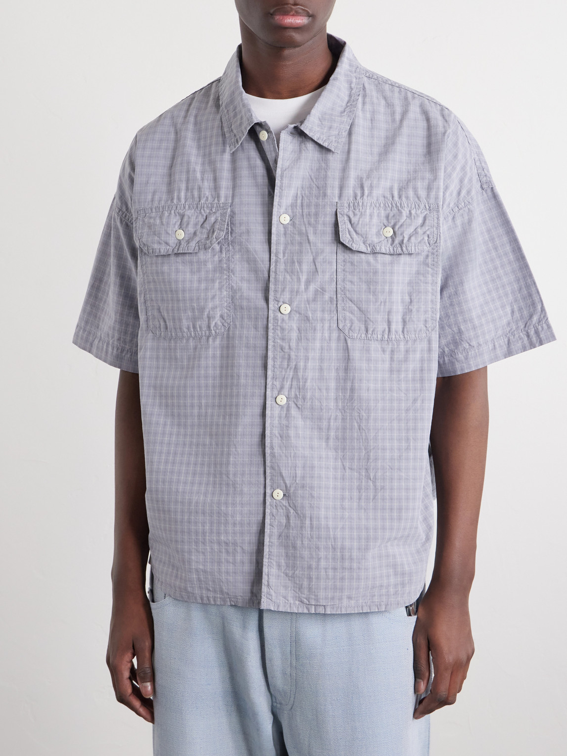  Remi Relief - Checked Cotton-poplin Shirt - Men - Blue - S 