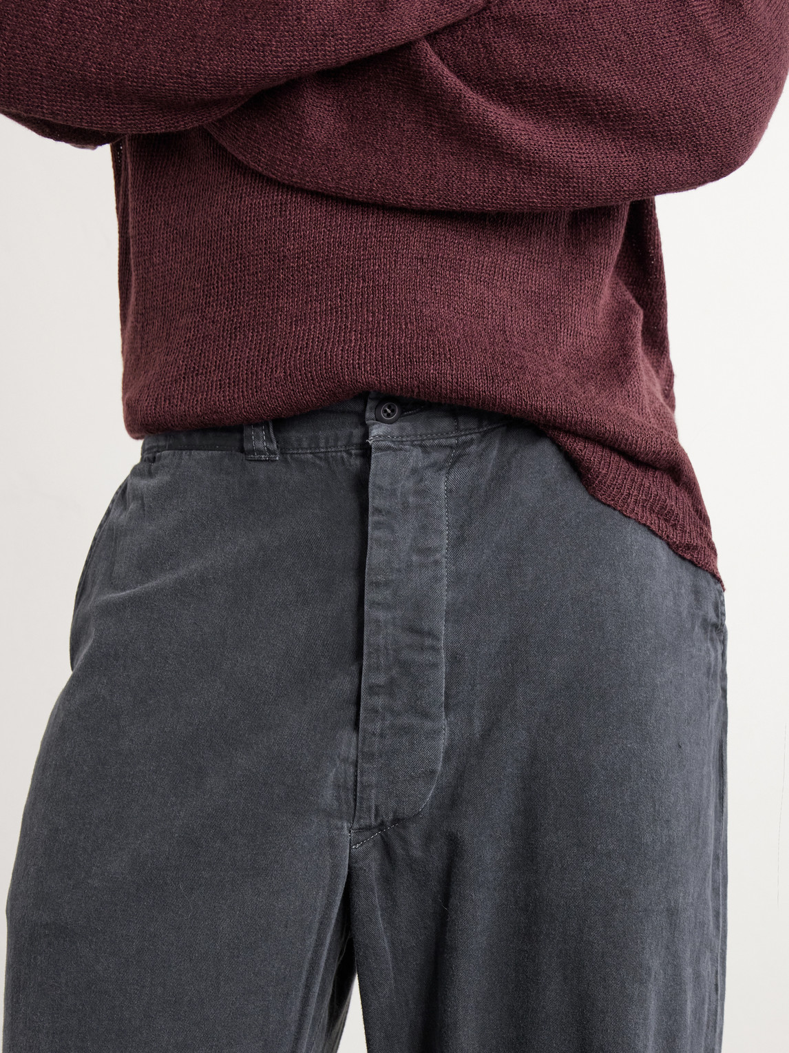 Straight-Leg Cotton-Twill Trousers