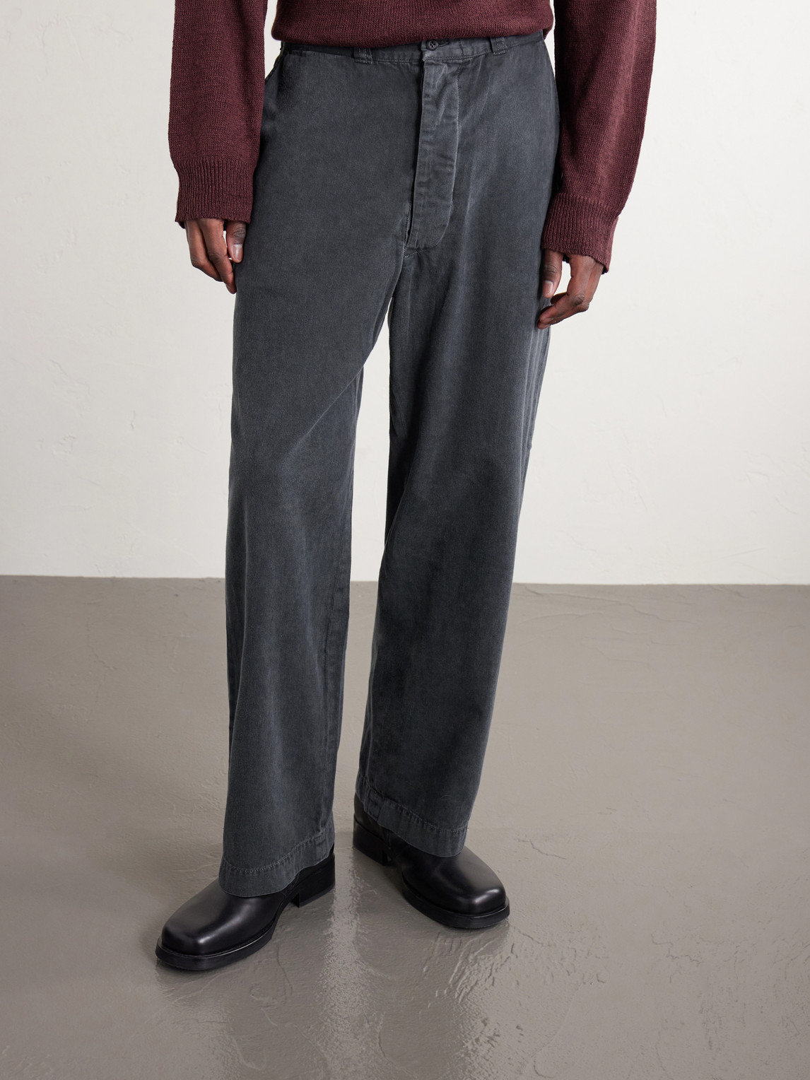 Straight-Leg Cotton-Twill Trousers