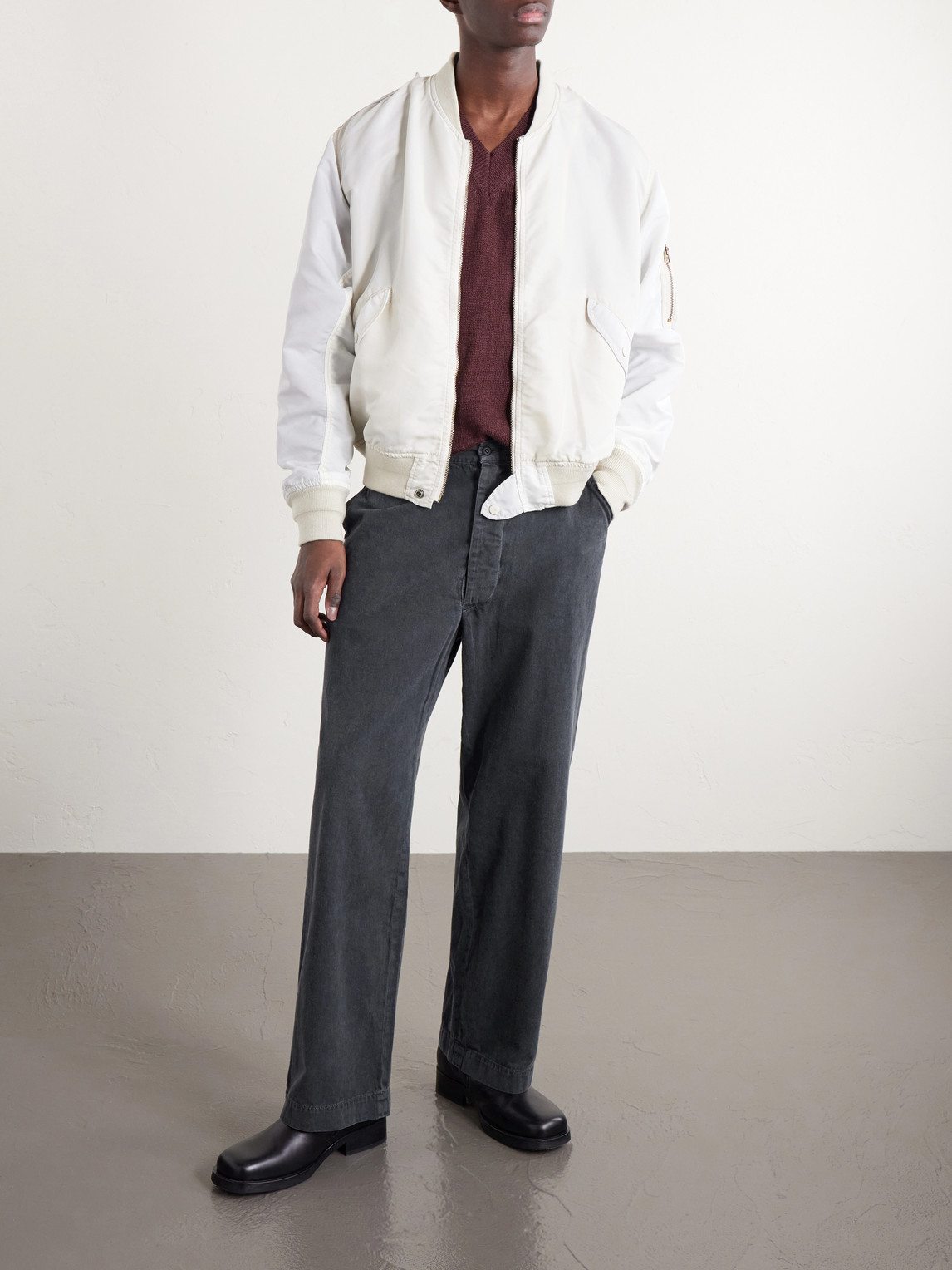 Straight-Leg Cotton-Twill Trousers