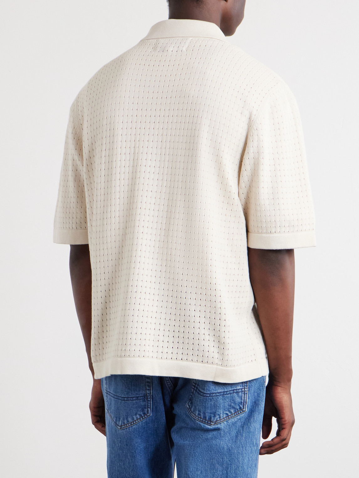 Pointelle-Knit Organic Cotton Shirt