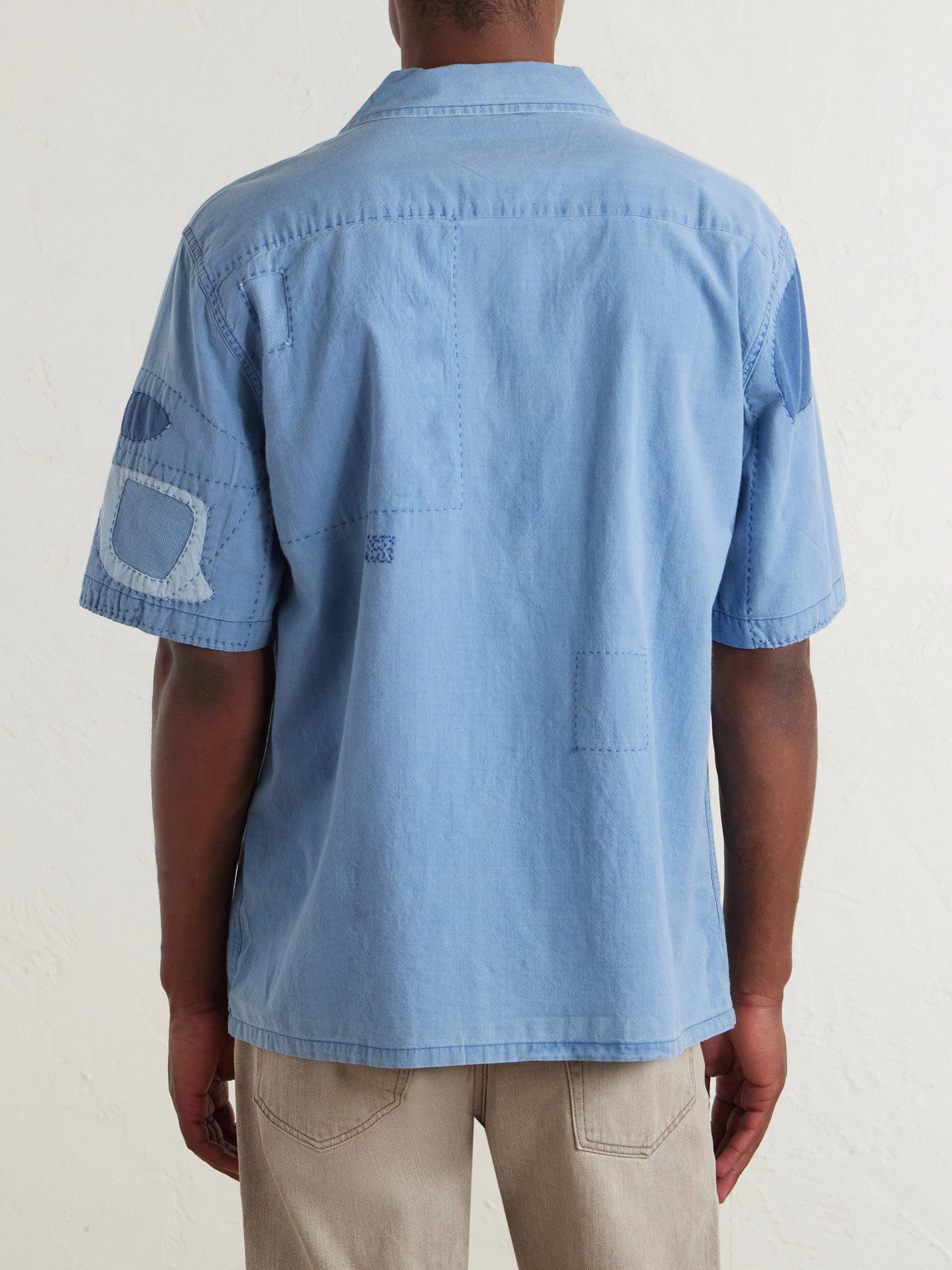 Corridor Patchwork Cotton Shirt In Blue