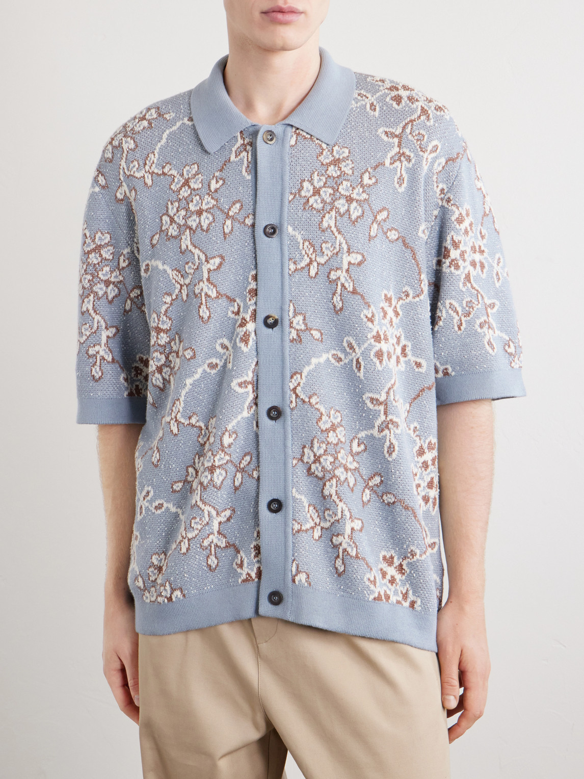 Trellis Knitted Organic Cotton Shirt