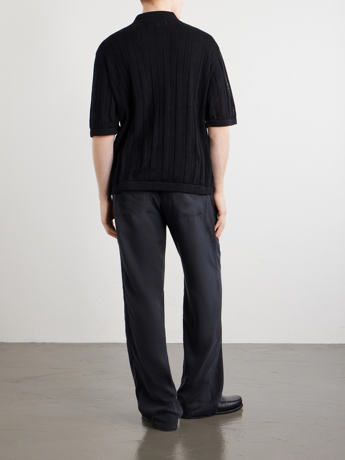 Pointelle-Knit Cotton Shirt