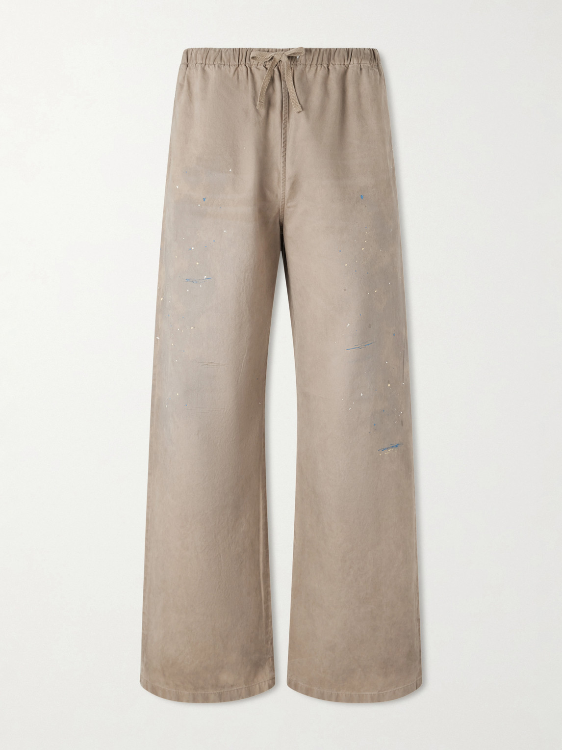 Acne Studios Wide-Leg Paint-Splattered Cotton-Twill Trousers IT 52