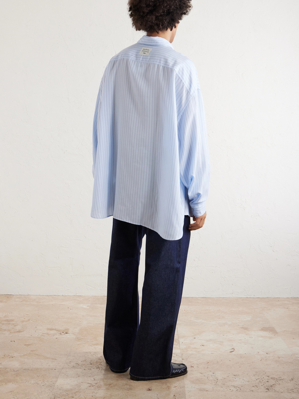  Acne Studios - Pinstriped Lyocell Shirt - Men - Blue - It 46 