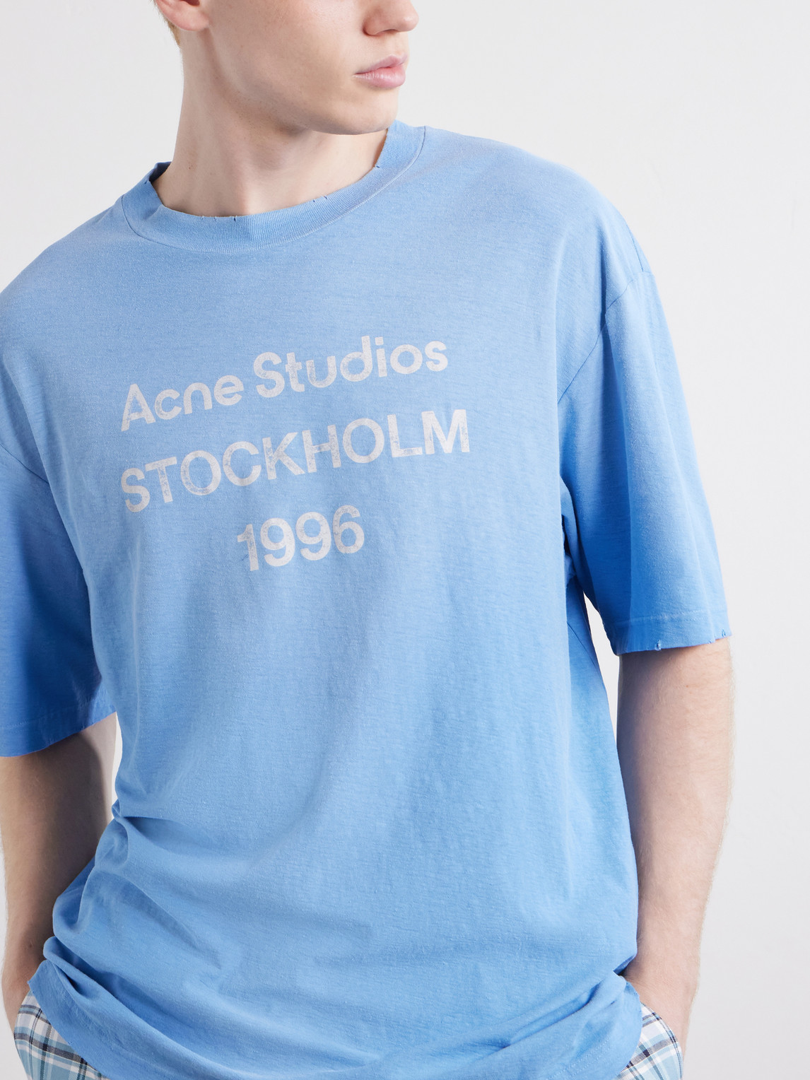 Acne Studios Logo-print Cotton T-shirt In Blue