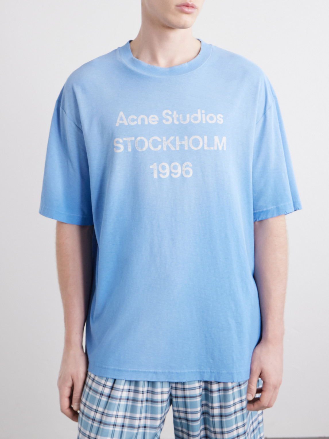 Acne Studios Logo-print Cotton T-shirt In Blue