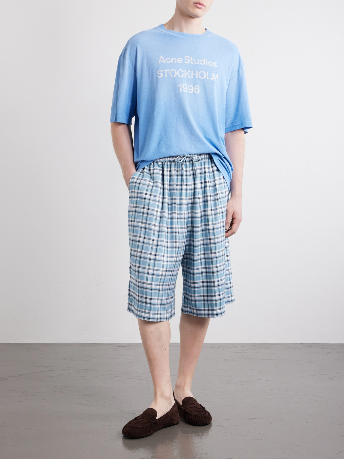 Acne Studios Logo-print Cotton T-shirt In Blue