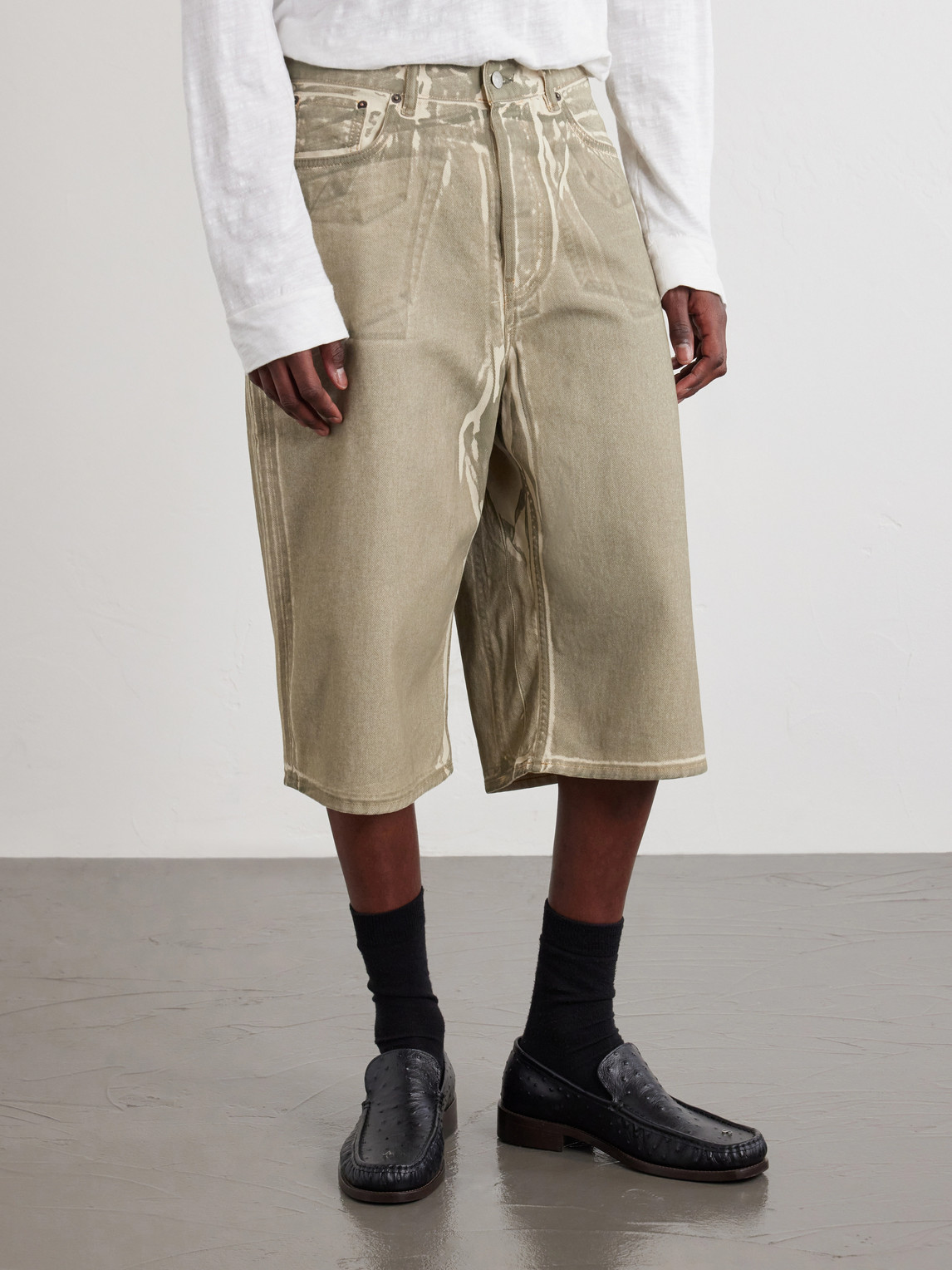  Acne Studios - Judda U Lux Straight-leg Printed Denim Shorts - Men - Neutrals - Xxs 