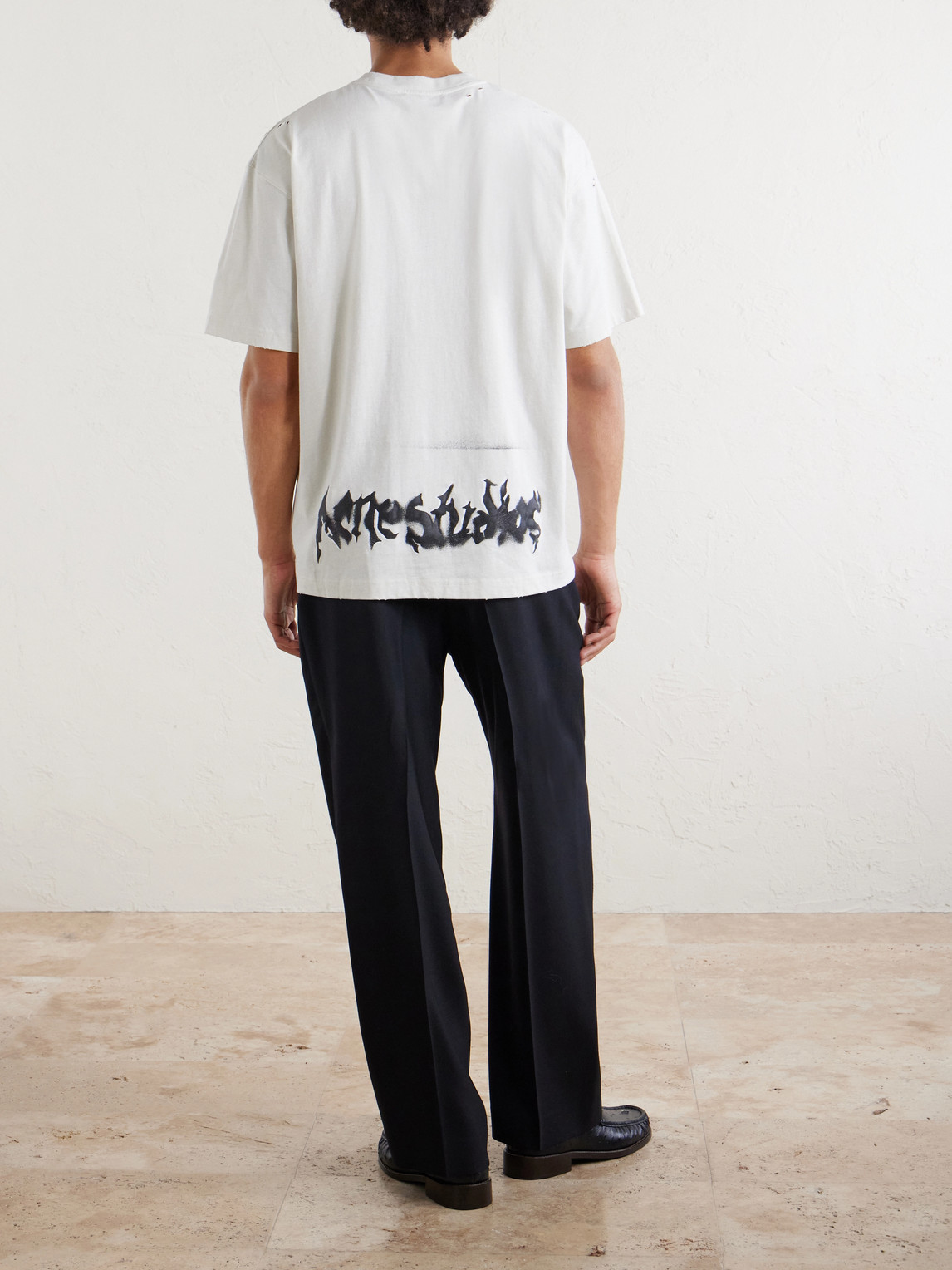 Logo-Print Distressed Cotton-Blend Jersey T-Shirt