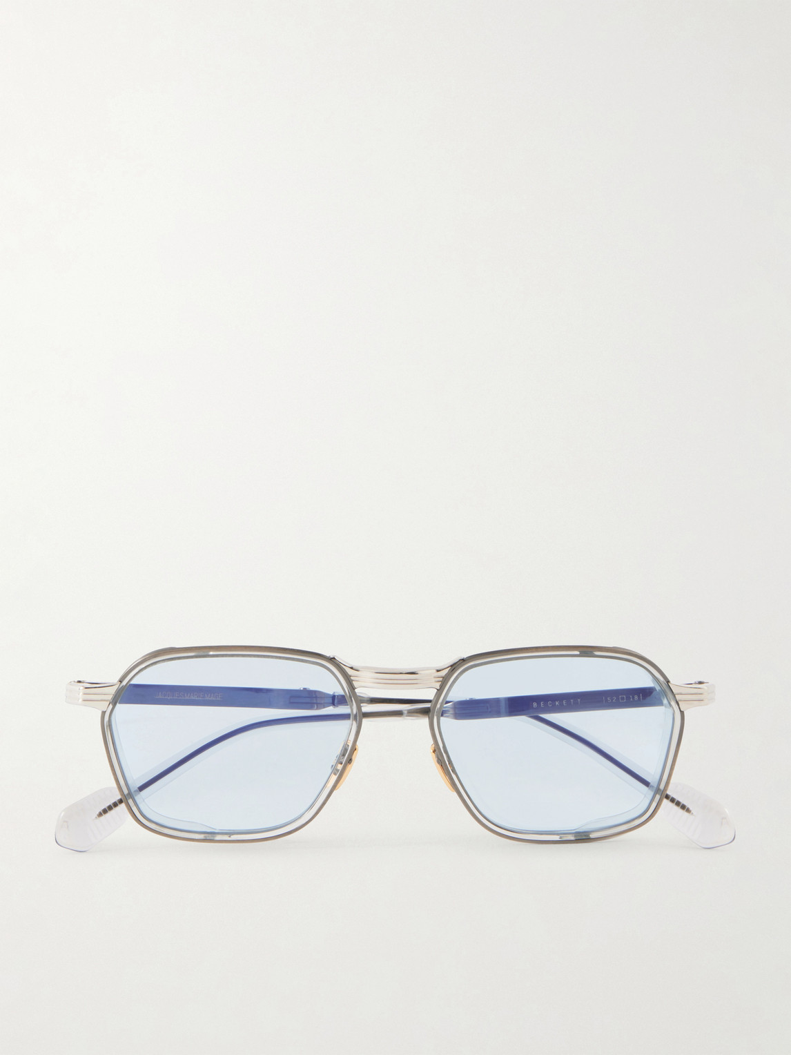 Jacques Marie Mage Beckett D-frame Titanium And Acetate Sunglasses In Silver