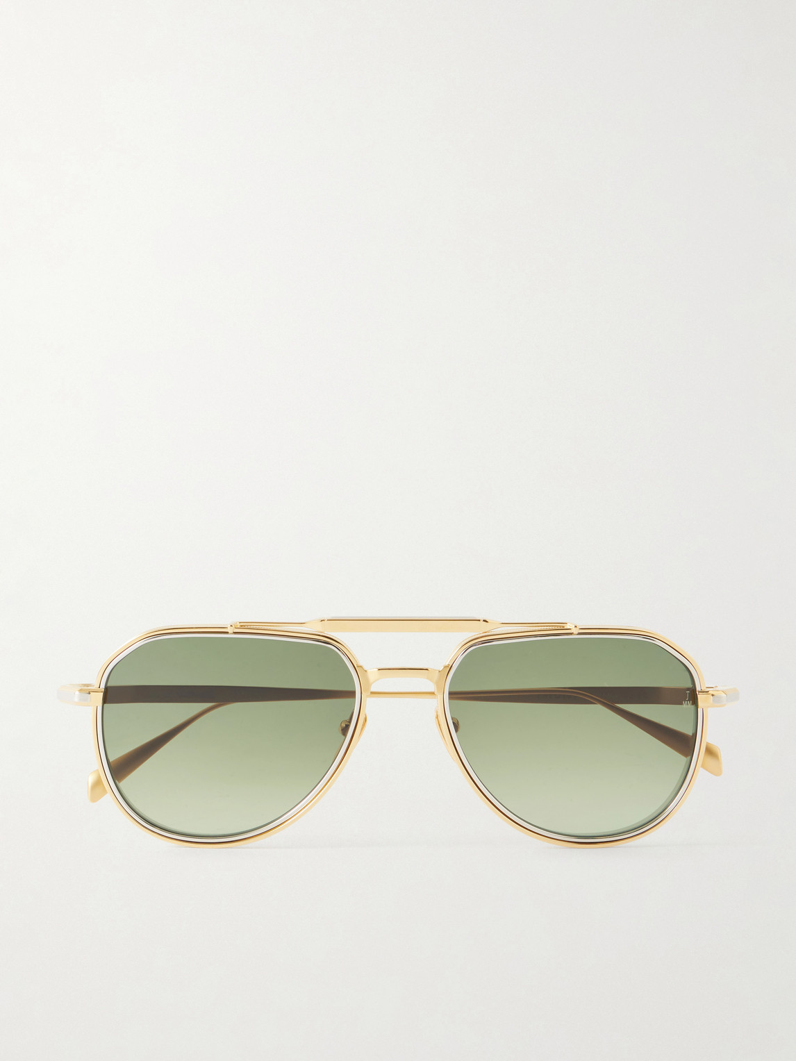 Jacques Marie Mage – Commander Aviator-Style Gold-Tone Sunglasses