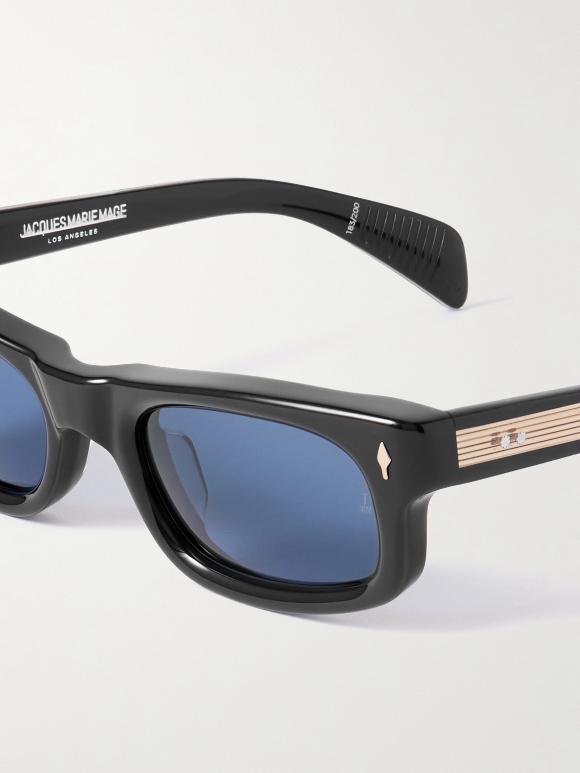  Jacques Marie Mage - Initials Rectangular-frame Acetate Sunglasses - Men - Black 