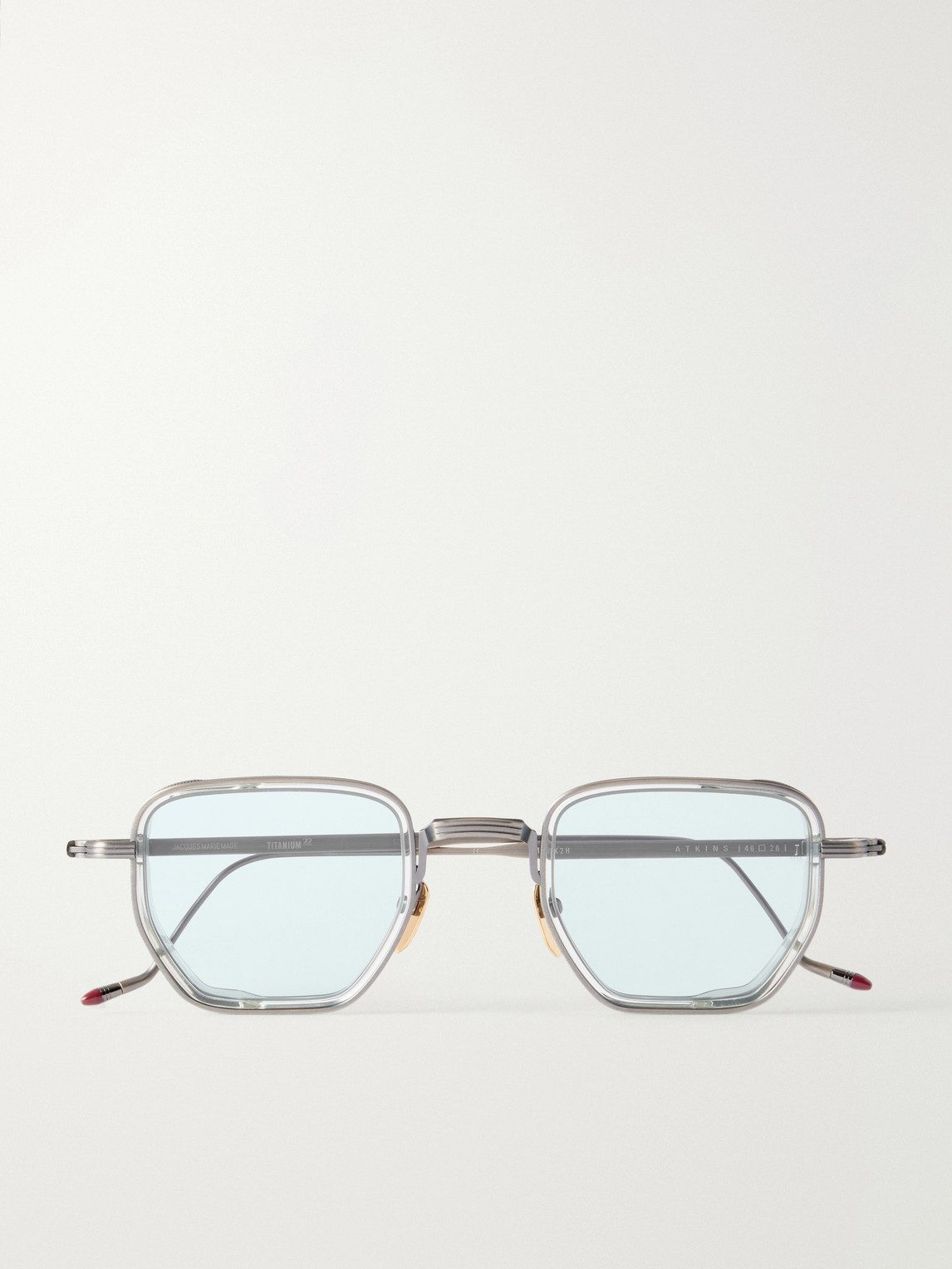 Jacques Marie Mage Atkins D-frame Silver-tone Sunglasses