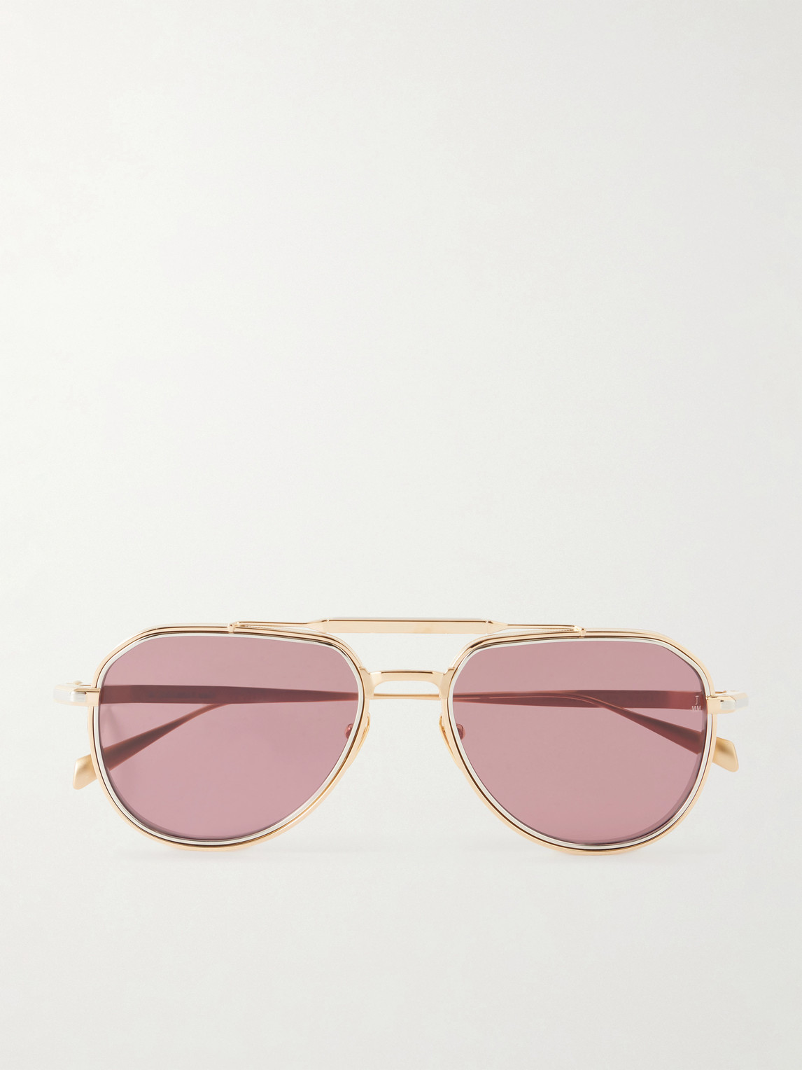 Jacques Marie Mage – Commander Aviator-Style Gold-Tone Sunglasses