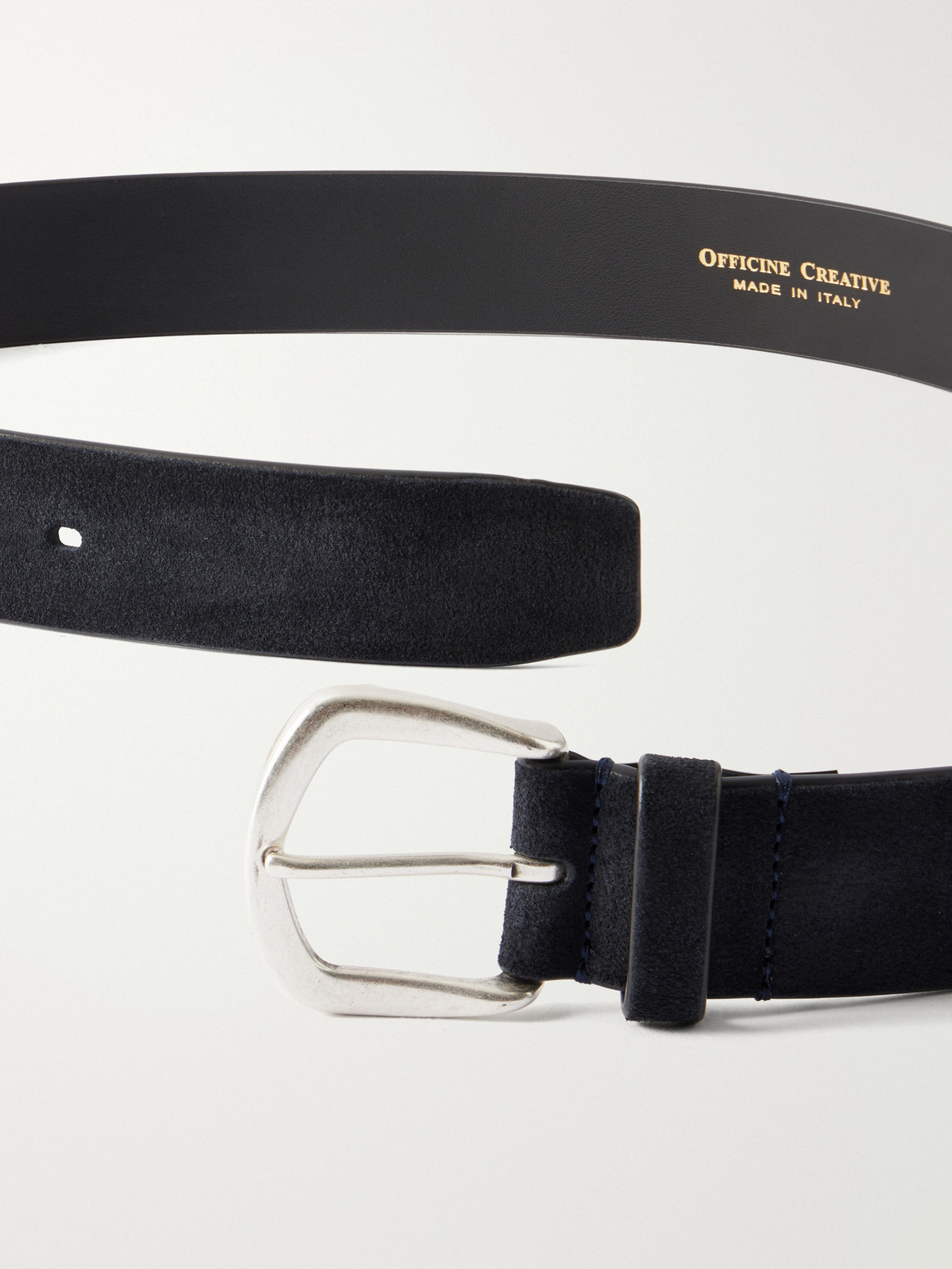  Officine Creative - 3.5cm Suede Belt - Men - Blue - Eu 85 