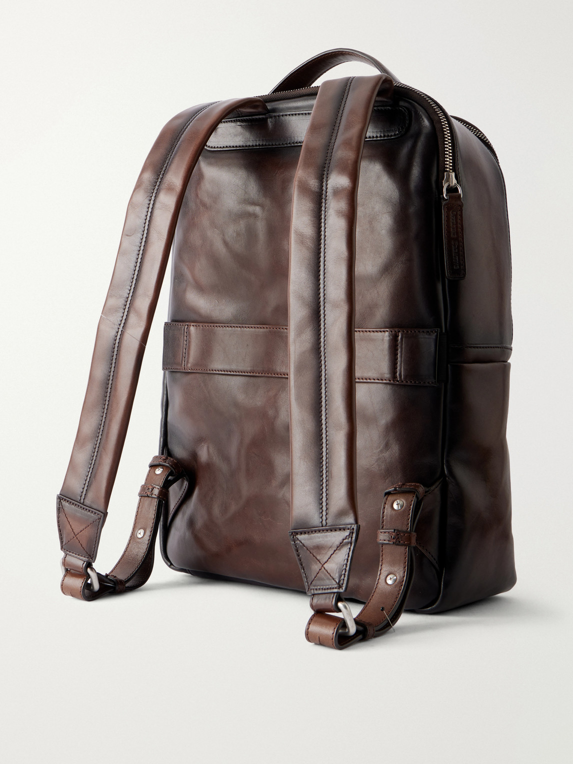  Officine Creative - Quentin 023 Full-grain Leather Backpack - Men - Brown 