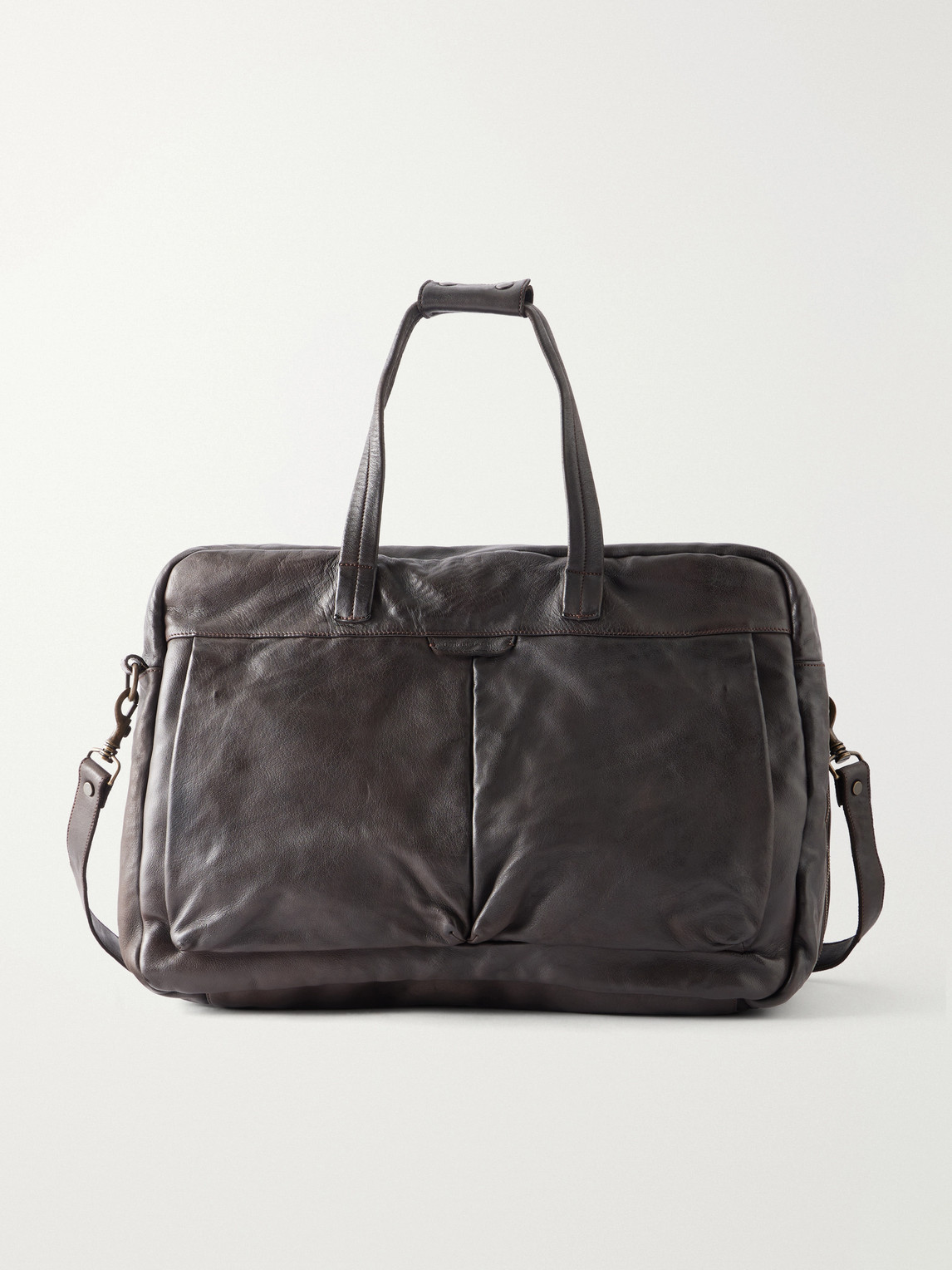 Officine Creative Helmet 056 Full-grain Leather Weekend Bag In Black