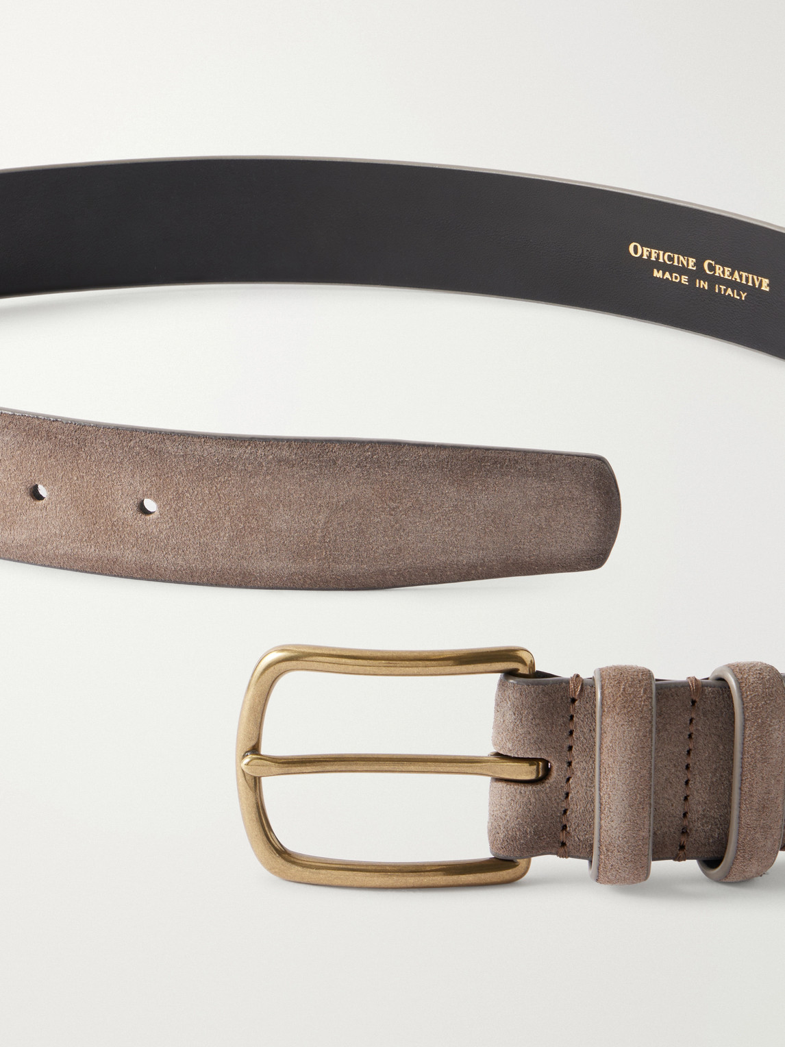 Officine Creative - 3.5cm Suede Belt - Men - Brown - Eu 85 