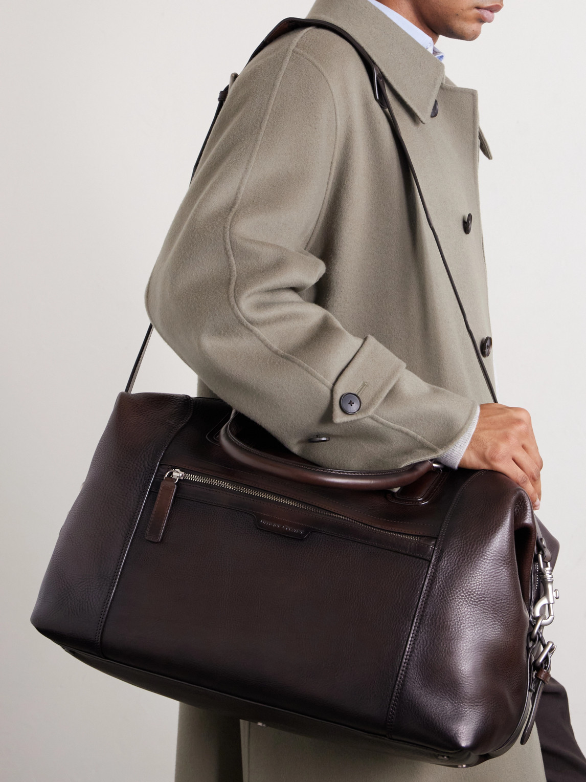  Officine Creative - Jules006 Full-grain Leather Weekend Bag - Men - Brown 