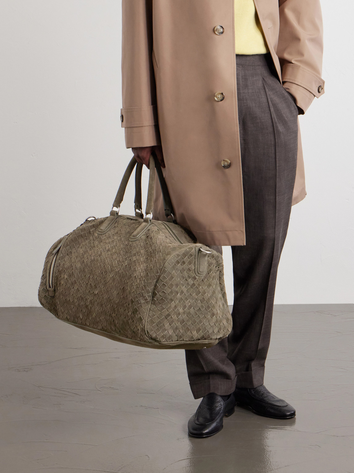  Officine Creative - Armor 01 Woven Suede Weekend Bag - Men - Neutrals 