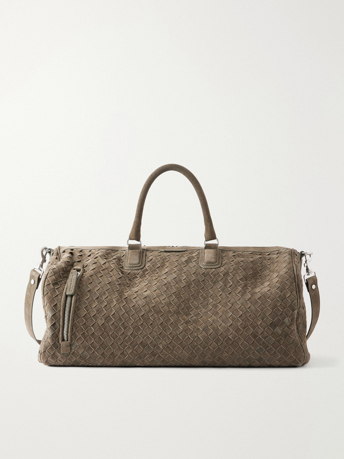 Officine Creative Armor 01 Woven Suede Weekend Bag In Neutral