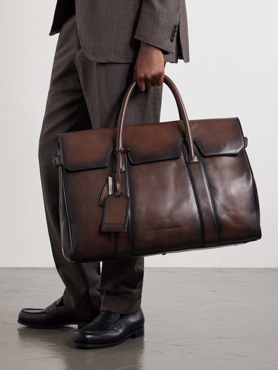  Officine Creative - Bostonian 001 Leather Weekend Bag - Men - Brown 