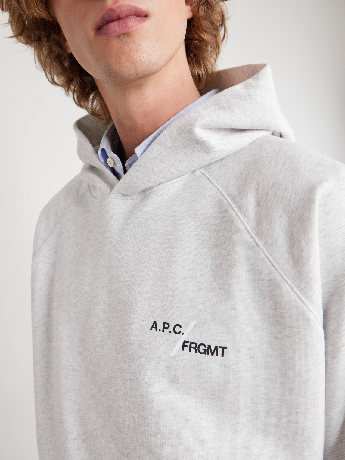 A.P.C. - Fragment Logo-Print Cotton-Jersey Hoodie